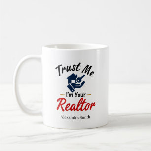 Caneca De Café Confie em Mim Sou Seu Corretor Nome Personalizado