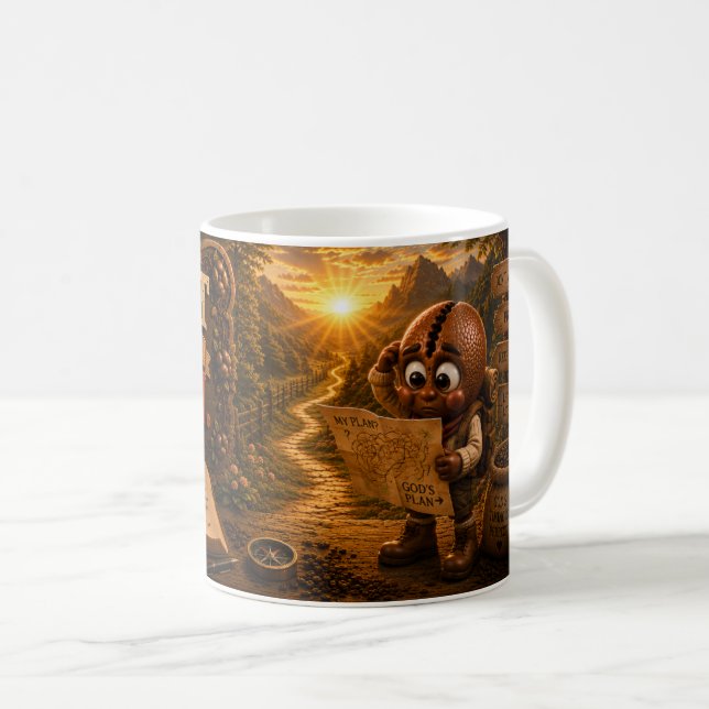 Caneca De Café Confie em Seu Plano (Frente Esquerda)