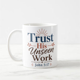 Caneca De Café Confie em Seu Trabalho Invisível Tipografia Fé Cri