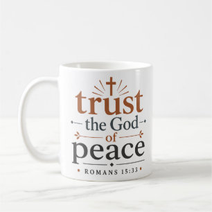 Caneca De Café Confie No Deus Da Paz Citação Da Verdade Bíblica