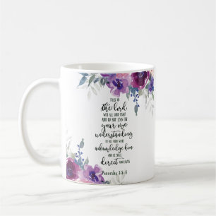 Caneca De Café Confie no Senhor floral