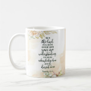 Caneca De Café Confie no Senhor floral