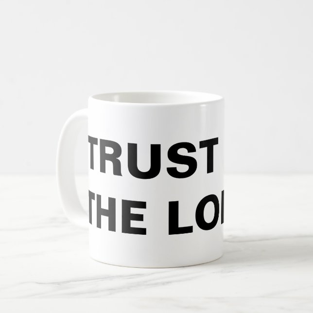 Caneca De Café "Confie no Senhor" Inspiracional (Frente Esquerda)