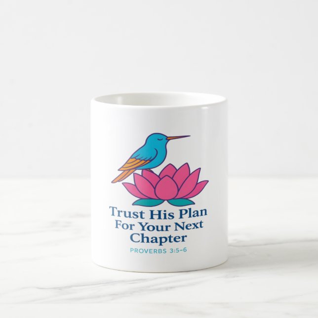 Caneca De Café Confie no seu plano Hummingbird & Lotus Mug (Centro)