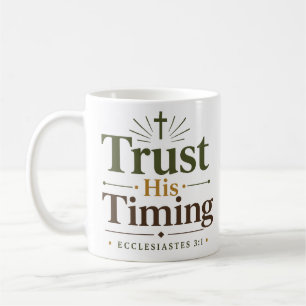 Caneca De Café Confie no Seu Tempo Citação de Esperança Cristã