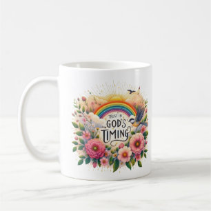 Caneca De Café Confie no tempo de Deus