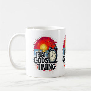 Caneca De Café Confie no Tempo de Deus, Camiseta para homens e mu