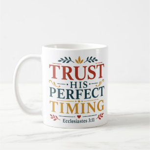Caneca De Café Confie no Tempo Perfeito Dele Encorajamento Bíblic