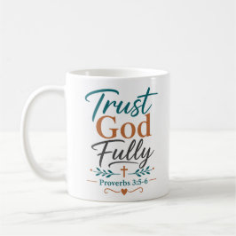 Caneca De Café Confie Totalmente em Deus Citação de Fé Cristã