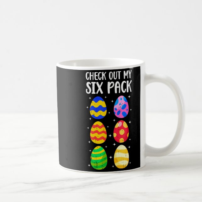 Caneca De Café Confira Meu Six Pack Diversão de Páscoa Ovos Abs T (Direita)