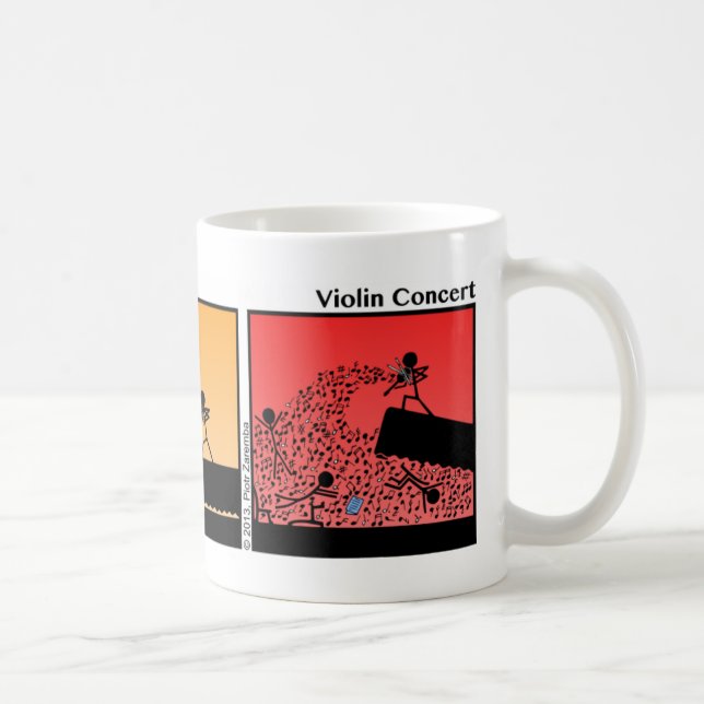Caneca De Café Conflito Violino Engraçado Stickman Mug - 113 (Direita)