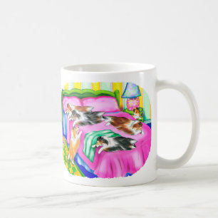 Caneca De Café Conforto cor-de-rosa de Sheltie