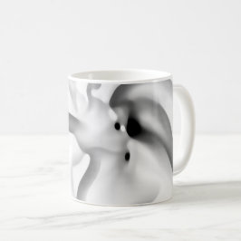 Caneca De Café Congelado: Cinza Abstrato, branco e preto