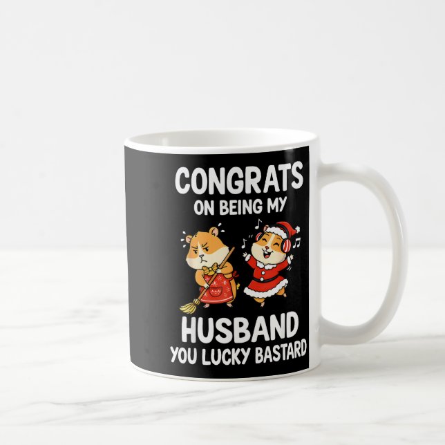 Caneca De Café Congrats On Being My Husband You Lucky  (Direita)