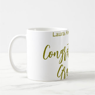 Caneca De Café Congratulations graduate golden name class 20XX si