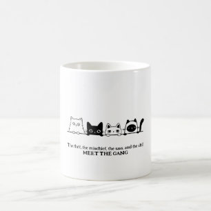 Caneca De Café "Conheça a gangue", Mug Clássico de Gata, 325 ml