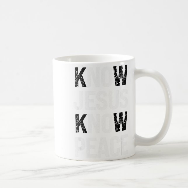 Caneca De Café Conheça Jesus Conheça Paz Fé Cristã  (Direita)