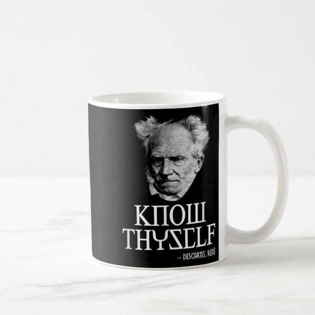 Caneca De Café Conhece-te Sócrates Descartes Schopenhauer Philo (Direita)