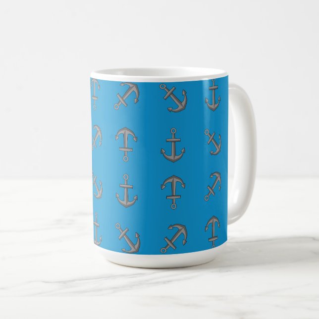 Caneca De Café Conjunto de Âncoras do Barco de Animação (Frente Esquerda)