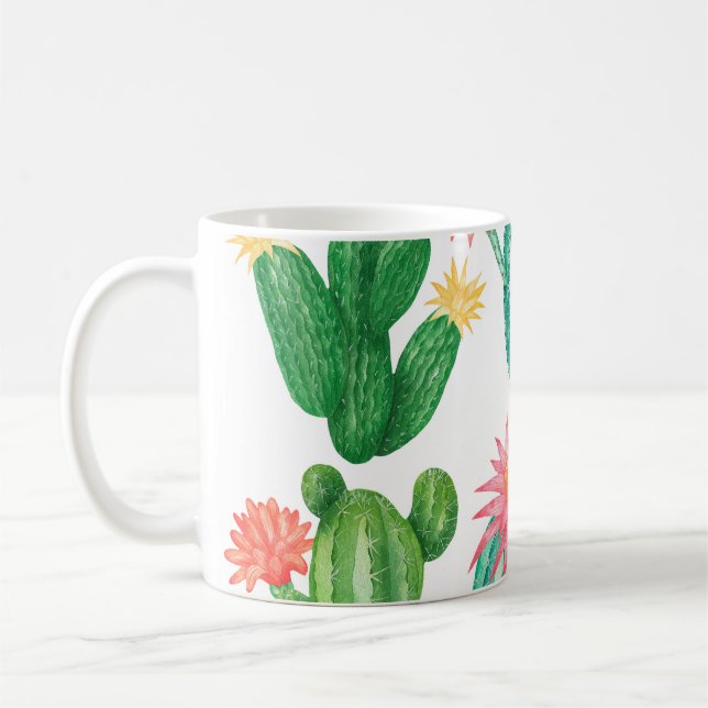 Caneca De Café Conjunto de cactos com flores. Elementos isolados  (Esquerda)