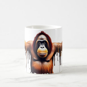 Caneca De Café Conjunto de Cores de Gorila Vida Selvagem e Nature