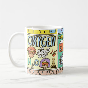 Caneca De Café Conjunto de Ilustração de Vintage de Química Scien