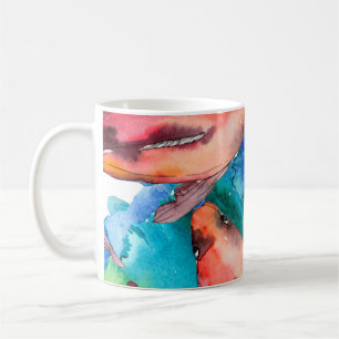 Caneca De Café Conjunto de peixes aquáticos. Mar vermelho e peixe