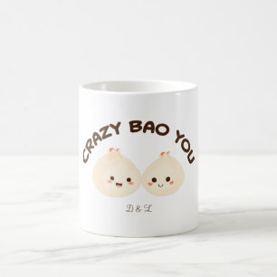 Caneca De Café Conjunto de T-Shirt de Casal Fofo Crazy Bao You