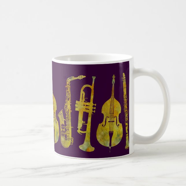 Caneca De Café Conjunto do jazz no ouro (Direita)
