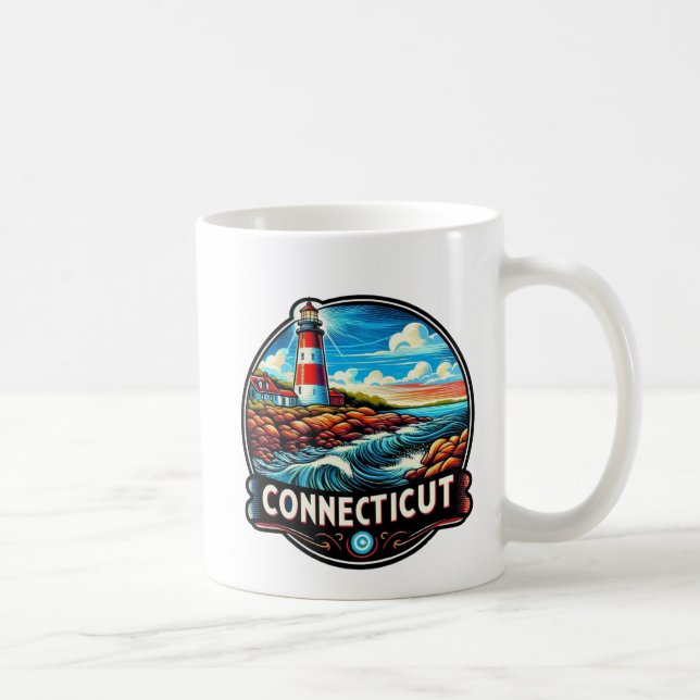 Caneca De Café Connecticut EUA (Direita)