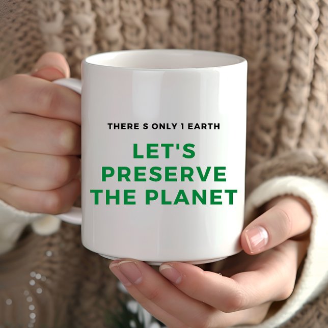 Caneca De Café Consciência ambiental pára as mudanças climáticas (Criador carregado)