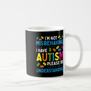Caneca De Café Consciência Autista Não estou me comportando mal,