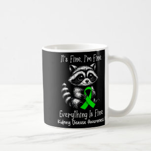 Caneca De Café Consciência da doença renal engraçado guaxinim bem