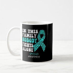 Caneca De Café Consciência da Ptsd Retro Ninguém Luta Sozinho Cor