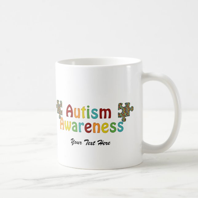 Caneca De Café Consciência do autismo (customizável) (Direita)