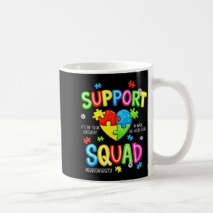 Caneca De Café Consciência do Autismo Esquadra de Suporte à Famíl