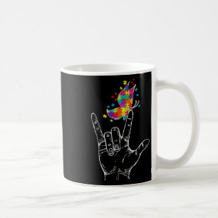 Caneca De Café Consciência do Autismo Eu Te Amo Sinal de Linguage