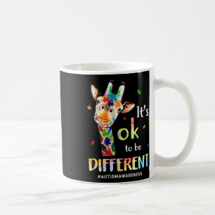Caneca De Café Consciência do Autismo Girafa Fofa Animal É Ok Ser
