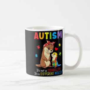 Caneca De Café Consciência do Autismo Mãe Lontra Habilidade Difer