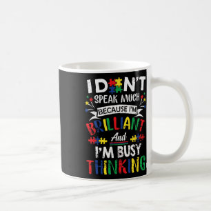 Caneca De Café Consciência do Autismo Não Falo Muito Brilhante Au