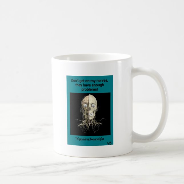 Caneca De Café Consciência do Neuralgia de Trigeminal (Direita)
