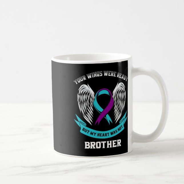 Caneca De Café Consciência do Suicídio Roxo Teal Irmãos Suicidas (Direita)