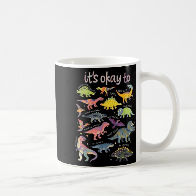 Caneca De Café Conscientização Au É Para Ser Diferente Dinossauro (Direita)