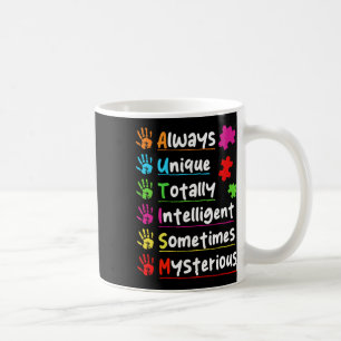 Caneca De Café Conscientização Colorida do Quebra-cabeça