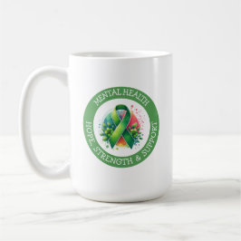 Caneca De Café Conscientização da Saúde Mental - Apoio Força Apoi