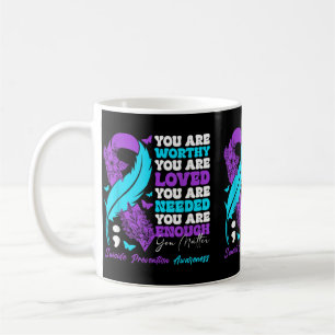 Caneca De Café Conscientização de Prevenção Apoio Motivacional Po
