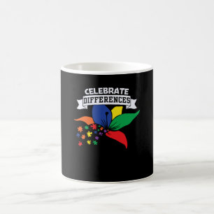 Caneca De Café Conscientização do Autismo Celebre Diferenças Apoi