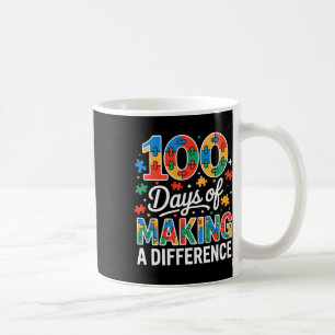 Caneca De Café Conscientização do Autismo Feliz 100º Dia Escolar 