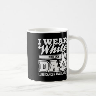 Caneca De Café Conscientização do Câncer de Pulmão Eu Uso Branco