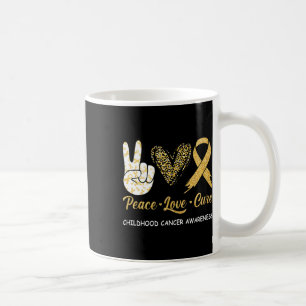 Caneca De Café Conscientização do Câncer Infantil Paz Amor Cura L